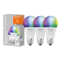 KOMPLEKT 3 x LED RGB Hämardatav pirn SMART+ E27/9,5W/230V 2700K-6500K Wi-Fi - Ledvance