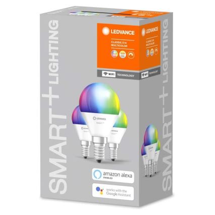 KOMPLEKT 3 x LED RGBW Hämardatav pirn SMART+ E14/5W/230V 2700K-6500K Wi-Fi - Ledvance