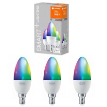 KOMPLEKT 3 x LED RGBW Hämardatav pirn SMART+ E14/5W/230V 2700K-6500K Wi-Fi - Ledvance
