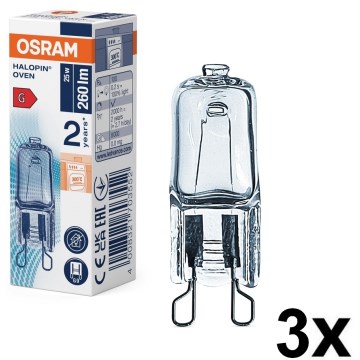 Komplekt 3x HALOPIN G9/25W/230V 2700K ahju pirne - Osram