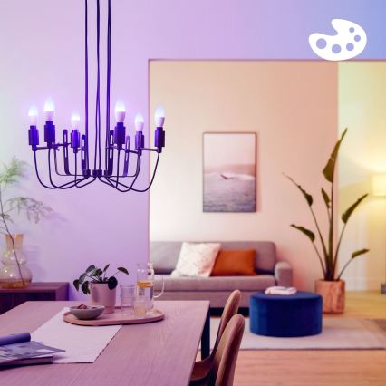 Komplekt 3x LED RGB hämardatavad pirnid Philips SMART C37 E14/4,9W/230V 2200-6500K CRI 90