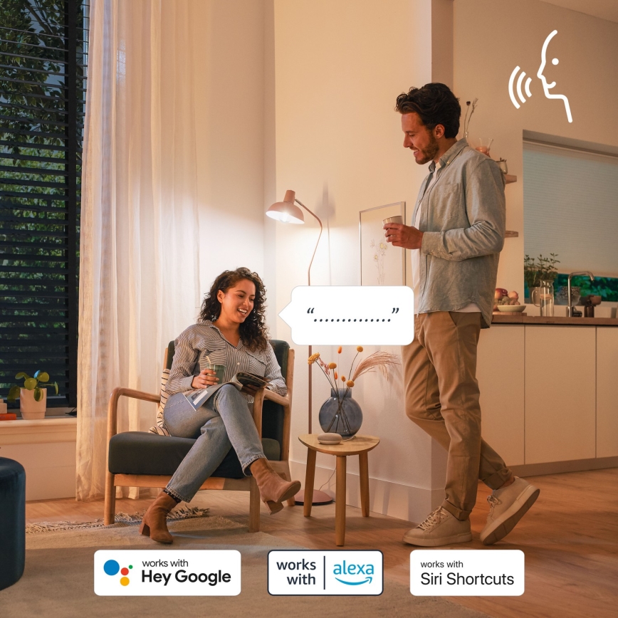 Komplekt 3x LED RGB hämardatavad pirnid Philips SMART C37 E14/4,9W/230V 2200-6500K CRI 90