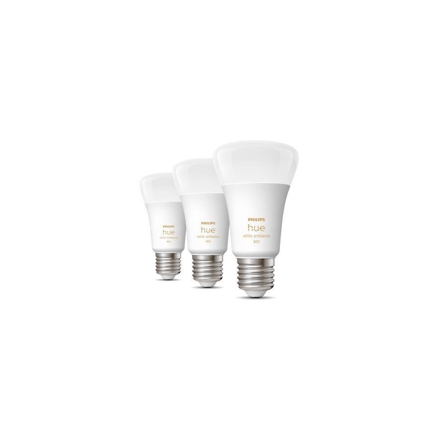 KOMPLEKT 3x hämardatav LED-pirn Philips Hue WHITE AMBIANCE A60 E27/6W/230V 2200-6500K