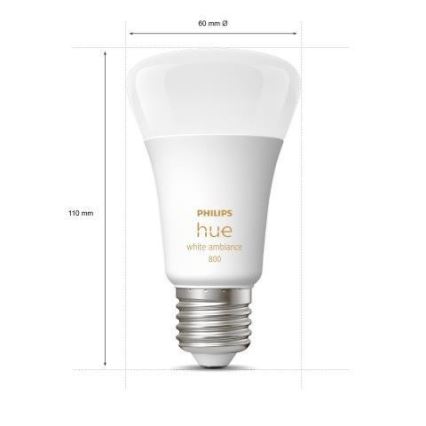 KOMPLEKT 3x hämardatav LED-pirn Philips Hue WHITE AMBIANCE A60 E27/6W/230V 2200-6500K