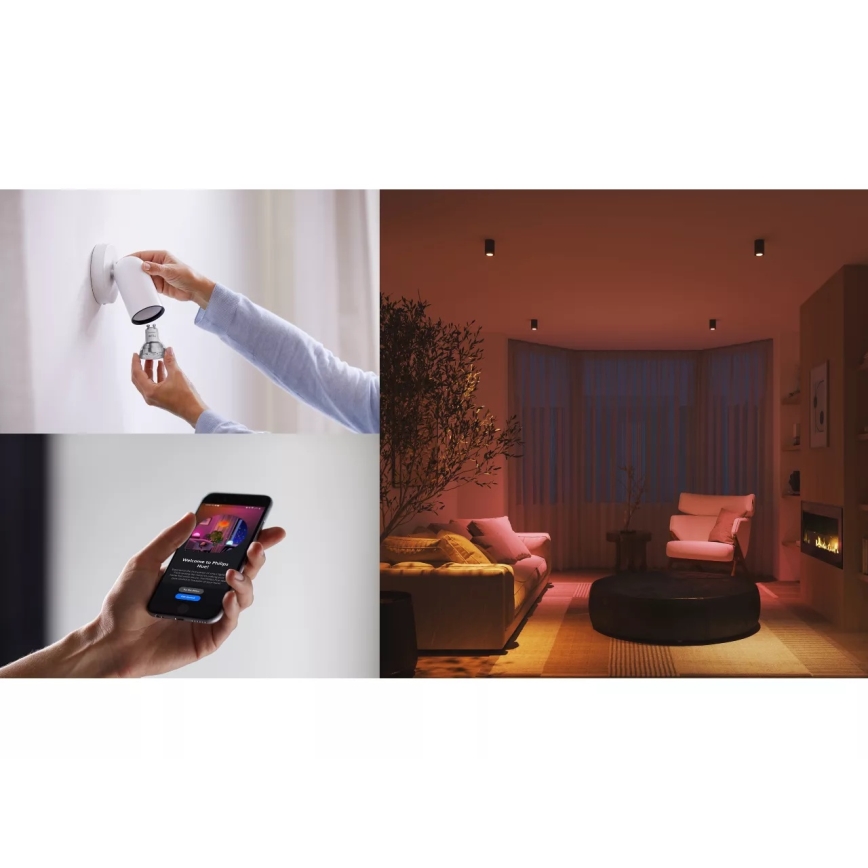 Komplekt 3x hämardatavat Philips Hue White And Color Ambiance Essential GU10/4,7W/230V 2200-6500K
