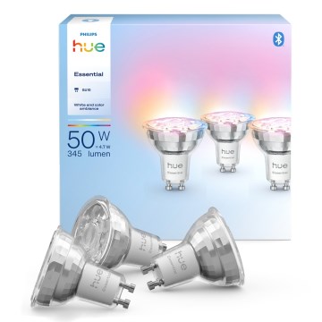 Komplekt 3x hämardatavat Philips Hue White And Color Ambiance Essential GU10/4,7W/230V 2200-6500K