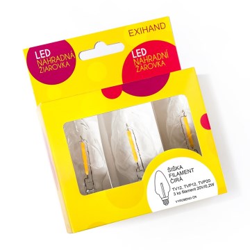 KOMPLEKT 3x LED Asenduspirn CONE E10/20V/0,1A läbipaistev, Toodetud EL-is
