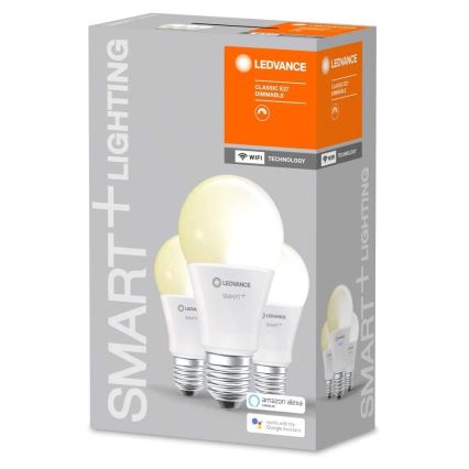 KOMPLEKT 3x LED Hämardatav pirn SMART+ E27/9,5W/230V 2700K Wi-Fi - Ledvance