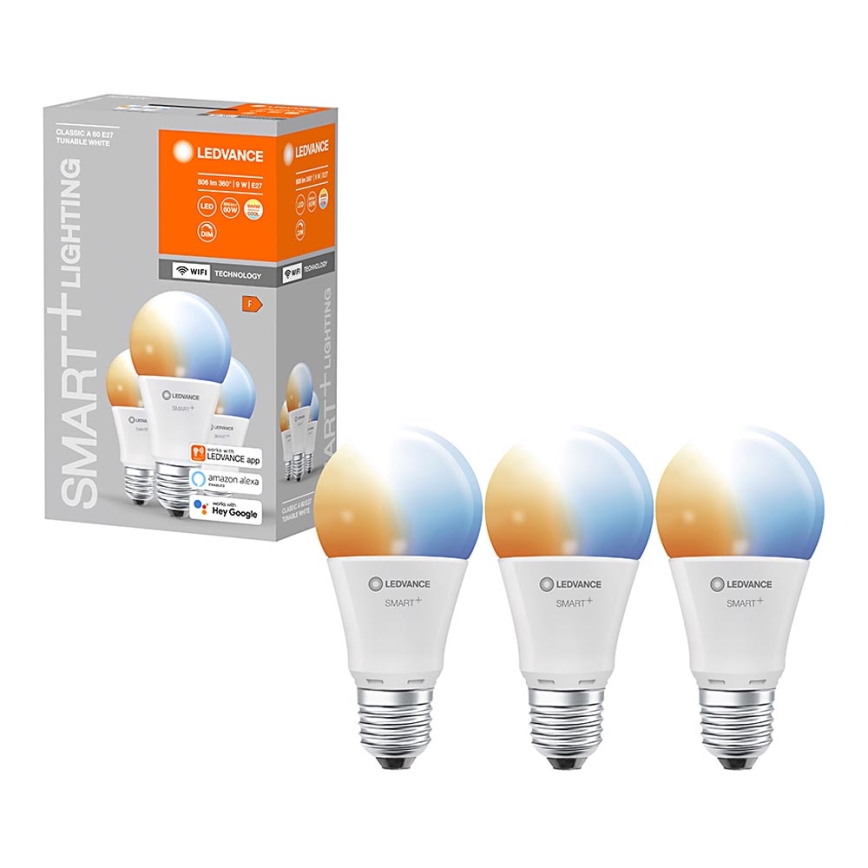 KOMPLEKT 3x LED Hämardatav pirn SMART+ E27/9W/230V 2700K-6500K - Ledvance