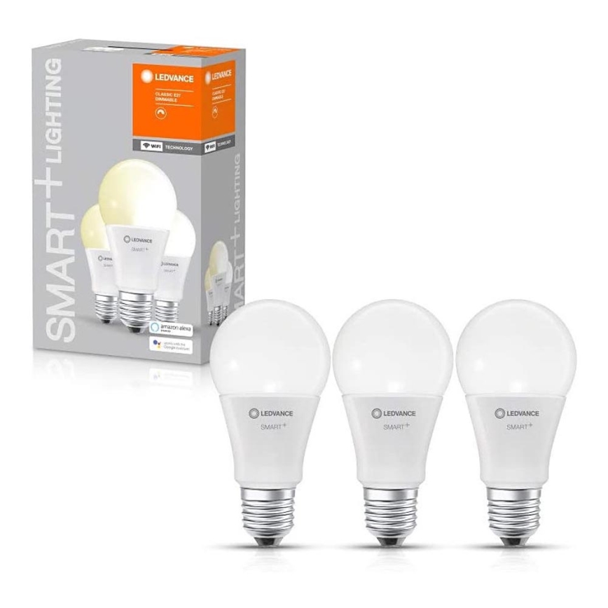 KOMPLEKT 3x LED Hämardatav pirn SMART+ E27/9W/230V 2700K Wi-Fi - Ledvance