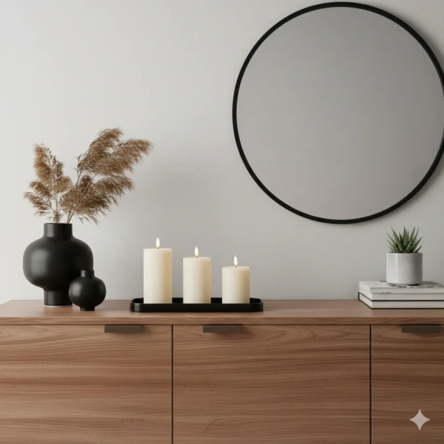 Komplekt 3x LED-küünalt BRILLO LED/3xAAA, kreemjas, koos kaugjuhtimispuldiga