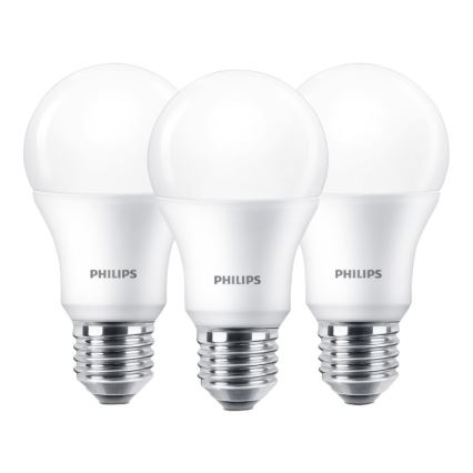 Komplekt 3x LED Lambipirn Philips E27/9W/230V 2700K