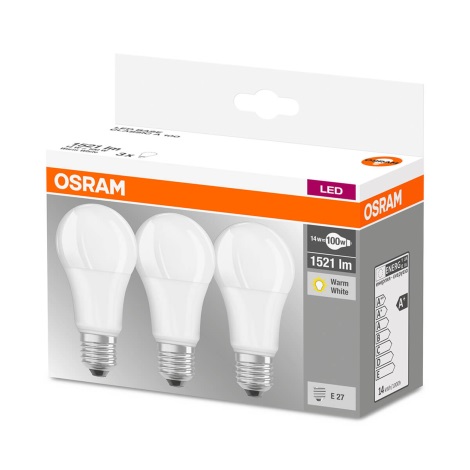 KOMPLEKT 3x LED Pirn A60 E27/13W/230V 2700K - Osram