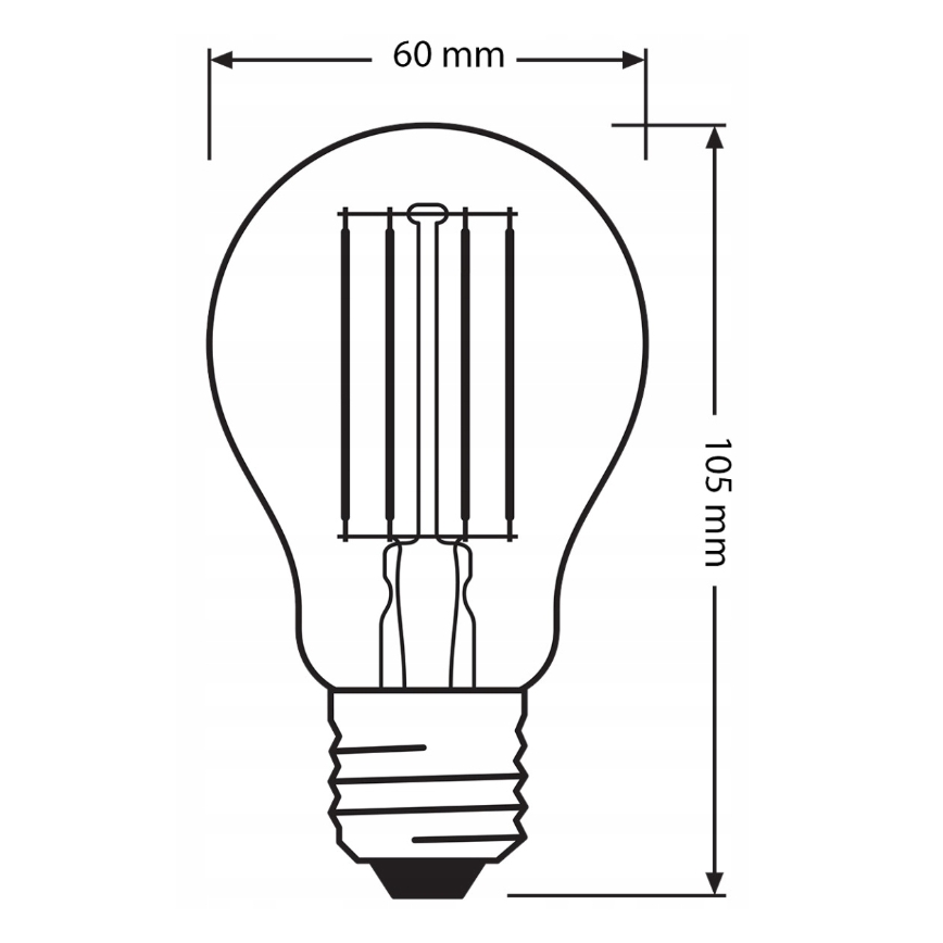 KOMPLEKT 3x LED-pirn BASE CLASSIC FILAMENT A60 E27/7,5W/230V 4000K - Osram