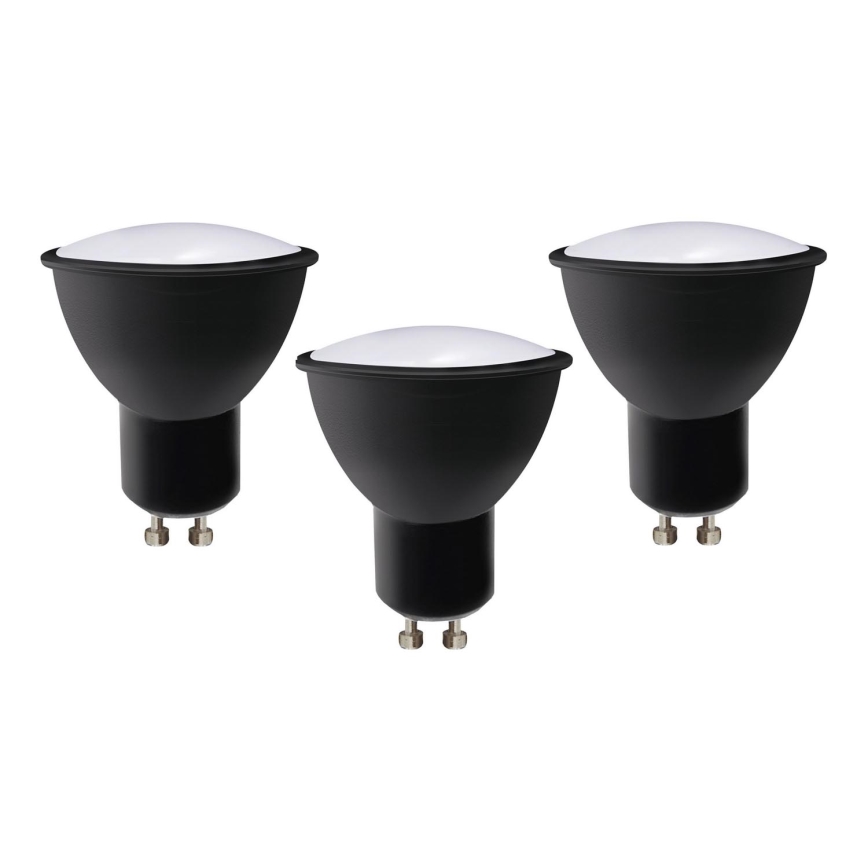 KOMPLEKT 3x LED Pirn ECOLINE GU10/6W/230V 4000K must - Brilagi