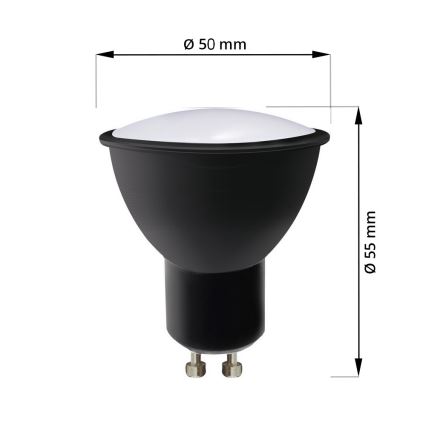 KOMPLEKT 3x LED Pirn ECOLINE GU10/6W/230V 4000K must - Brilagi