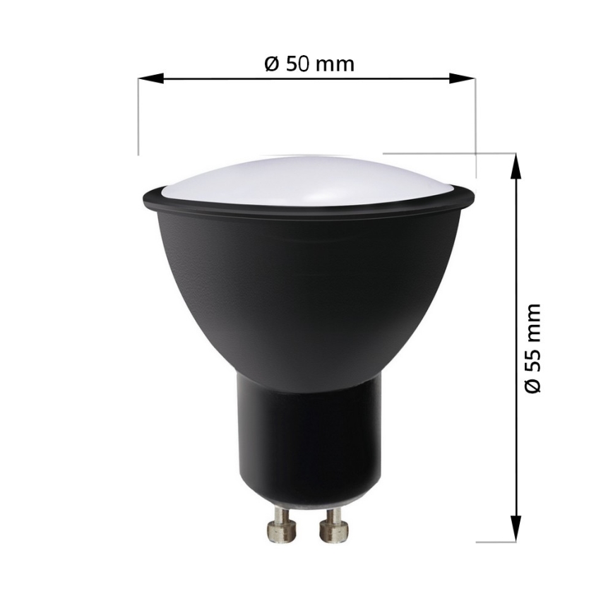 KOMPLEKT 3x LED Pirn ECOLINE GU10/6W/230V 4000K must - Brilagi