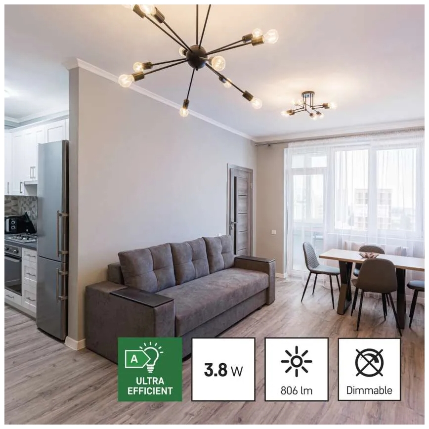 KOMPLEKT 3x LED Pirn FILAMENT A60 E27/3,8W/230V 2700K Energiaklass A