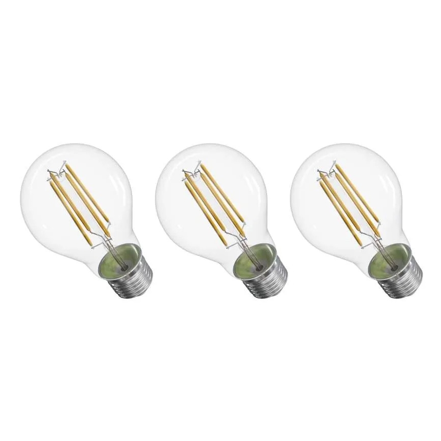 KOMPLEKT 3x LED Pirn FILAMENT A60 E27/3,8W/230V 2700K Energiaklass A