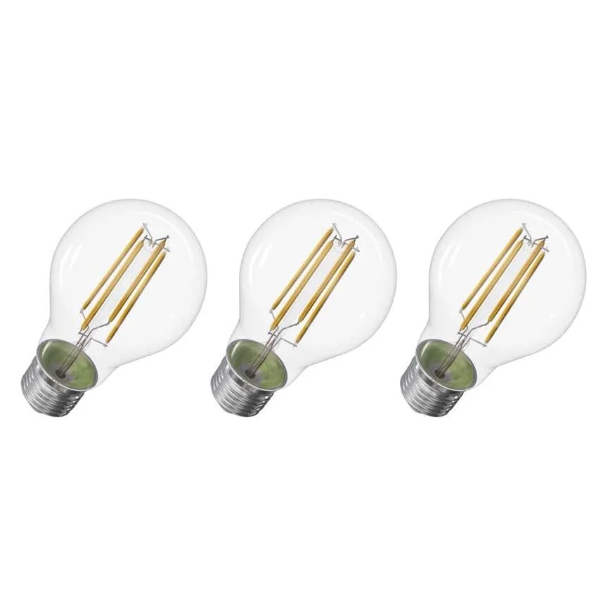 KOMPLEKT 3x LED Pirn FILAMENT A60 E27/3,8W/230V 4000K Energiaklass A