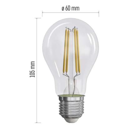 KOMPLEKT 3x LED Pirn FILAMENT A60 E27/3,8W/230V 4000K Energiaklass A