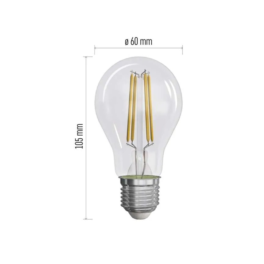 KOMPLEKT 3x LED Pirn FILAMENT A60 E27/3,8W/230V 4000K Energiaklass A