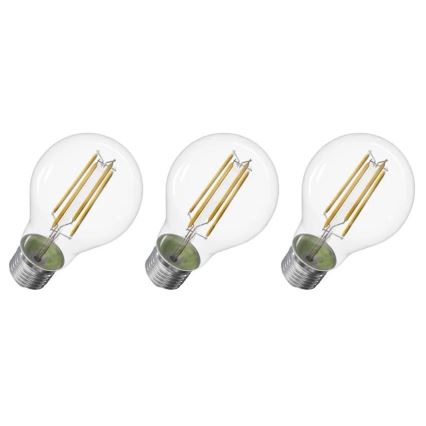 KOMPLEKT 3x LED Pirn FILAMENT A60 E27/5W/230V 2700K Energiaklass A