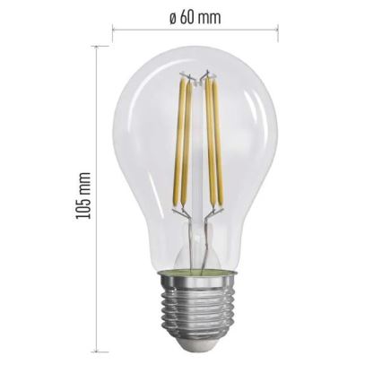 KOMPLEKT 3x LED Pirn FILAMENT A60 E27/5W/230V 2700K Energiaklass A