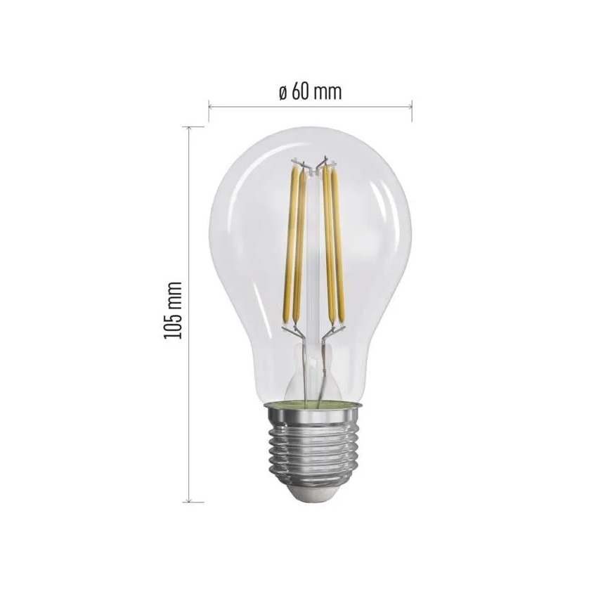 KOMPLEKT 3x LED Pirn FILAMENT A60 E27/5W/230V 2700K Energiaklass A