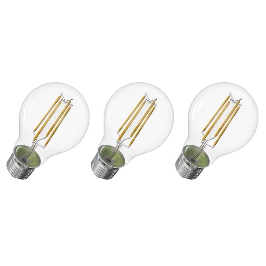 KOMPLEKT 3x LED Pirn FILAMENT A60 E27/5W/230V 4000K Energiaklass A