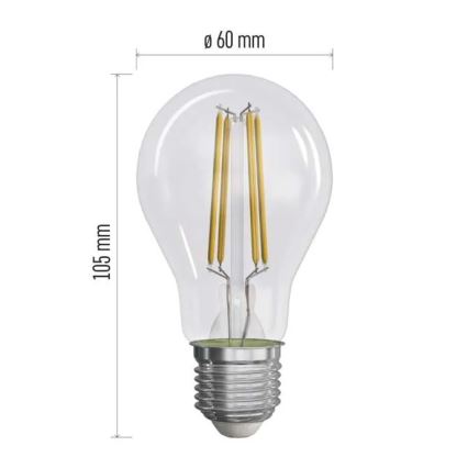 KOMPLEKT 3x LED Pirn FILAMENT A60 E27/5W/230V 4000K Energiaklass A