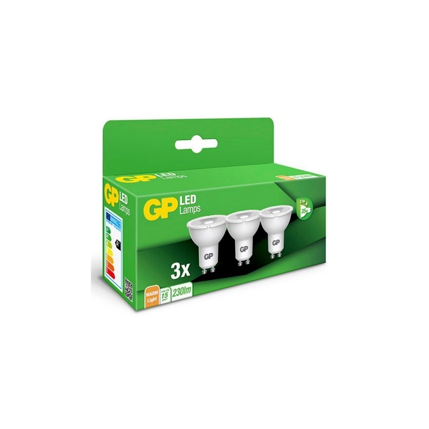KOMPLEKT 3x LED Pirn GU10/3,1W/230V 2700K - GP