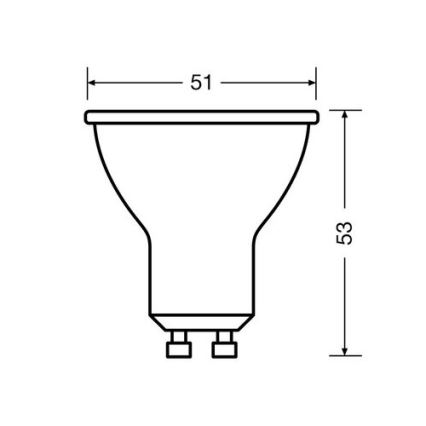 KOMPLEKT 3x LED Pirn PAR16 GU10/2,6W/230V 2700K - Osram