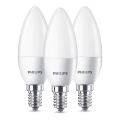 KOMPLEKT 3x LED Pirn Philips B35 E14/5,5W/230V 2700K