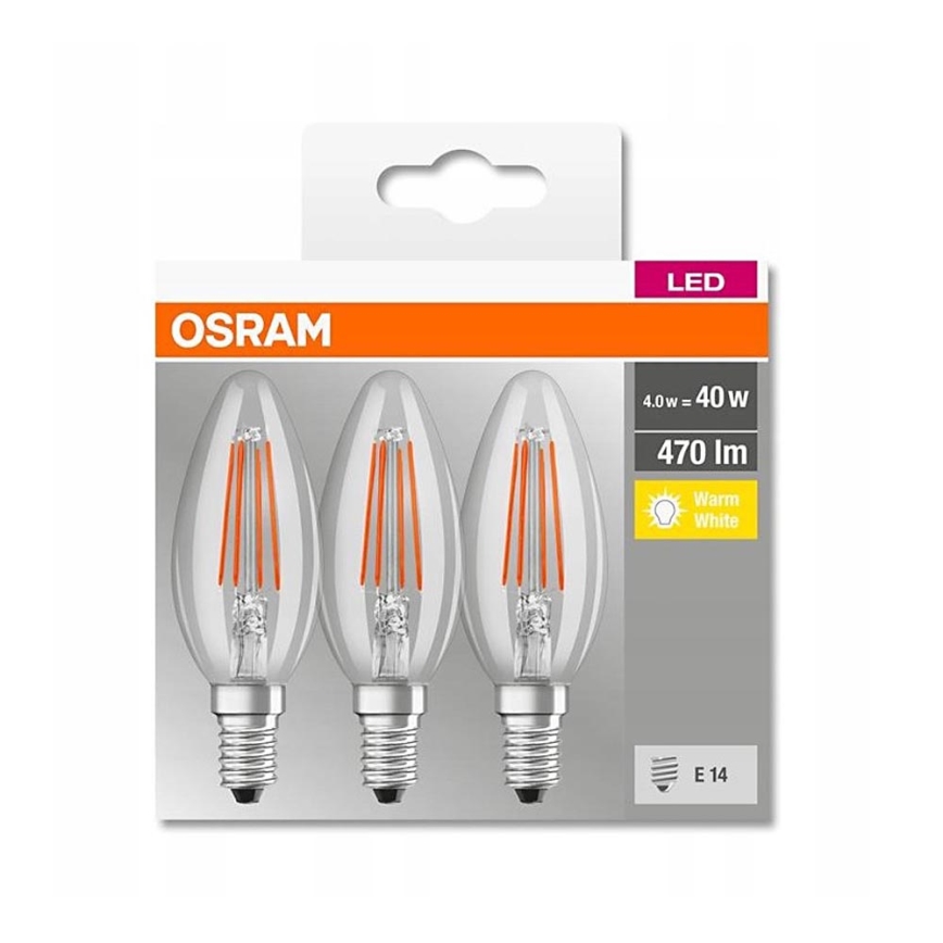 KOMPLEKT 3x LED Pirn VINTAGE B40 E14/4W/230V 2700K - Osram