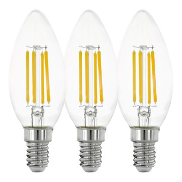 KOMPLEKT 3x LED Pirn VINTAGE C35 E14/4W/230V 2700K - Eglo 12811