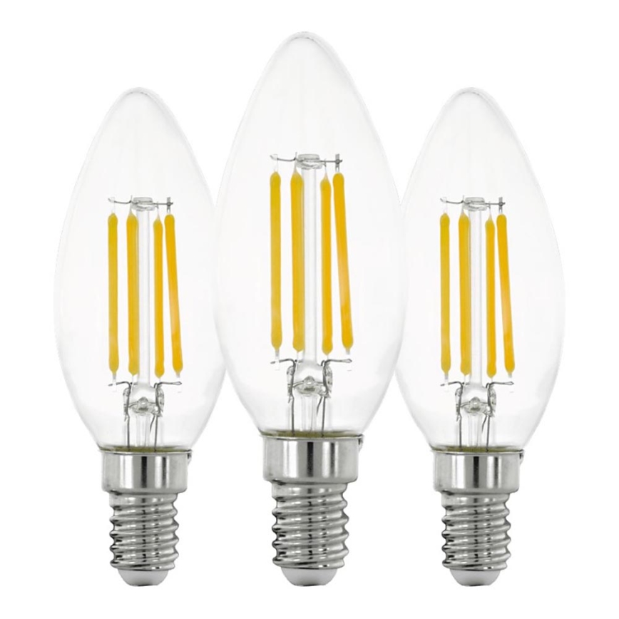 KOMPLEKT 3x LED Pirn VINTAGE C35 E14/7W/230V 2700K - Eglo 110304