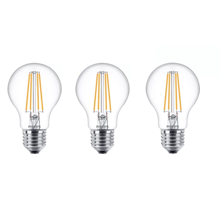 KOMPLEKT 3x LED Pirn VINTAGE Philips A60 E27/7W/230V 2700K