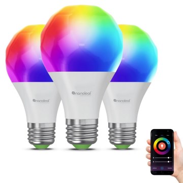 KOMPLEKT 3x LED RGBW Hämardatav pirn ESSENTIALS A60 E27/8,5W/230V CRI 90 2700-6500K Wi-Fi - Nanoleaf