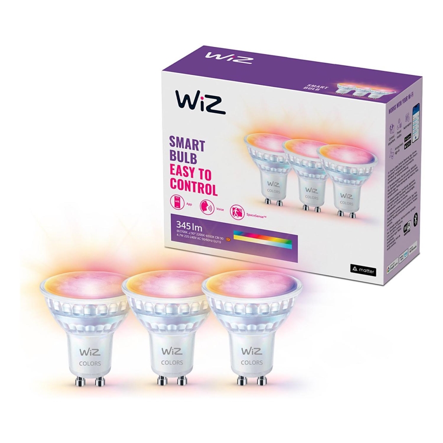 KOMPLEKT 3x LED RGBW Hämardatav pirn PAR16 GU10/4,7W/230V 2200-6500K Wi-Fi - WiZ