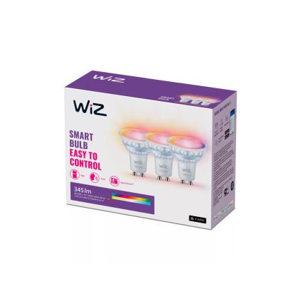 KOMPLEKT 3x LED RGBW Hämardatav pirn PAR16 GU10/4,7W/230V 2200-6500K Wi-Fi - WiZ