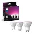 KOMPLEKT 3x LED RGBW Hämardatav pirn Philips Hue WHITE AND COLOR AMBIANCE GU10/4,2W/230V 2000-6500K