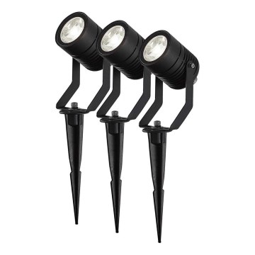 Komplekt 3x LED RGBW hämardatav välisvalgusti SmartLife LED/3W/230V IP65 Wi-Fi Tuya must