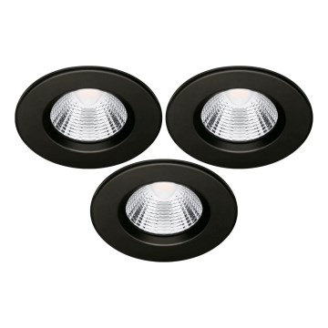 KOMPLEKT 3x LED Süvistatav valgusti vannituppa LED/5,5W/230V 2700K IP65 must