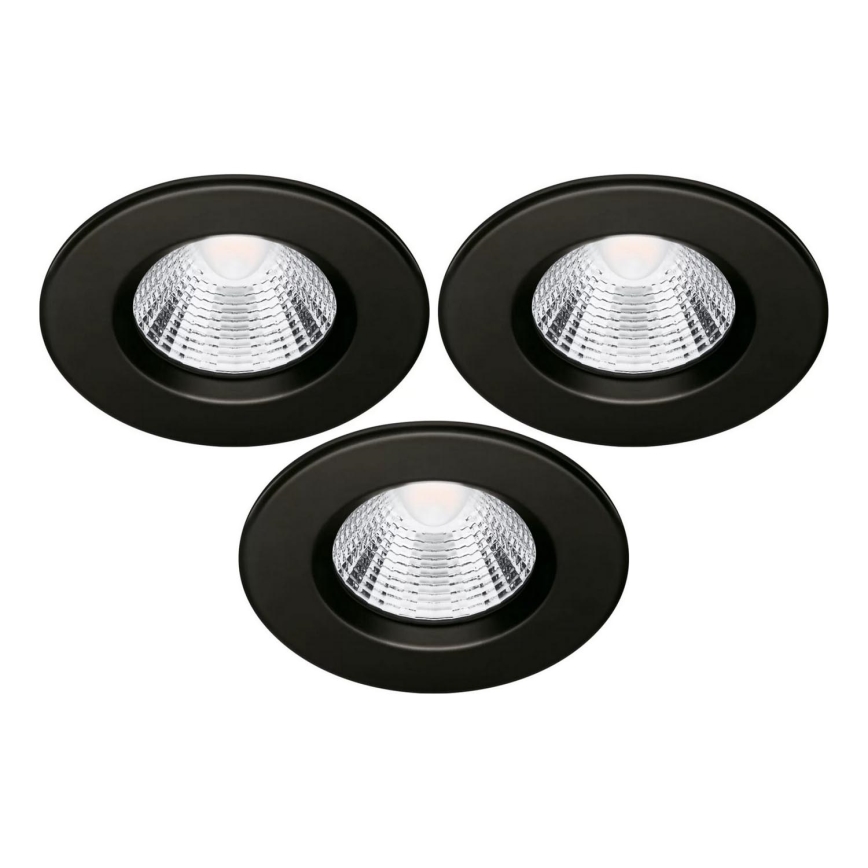 KOMPLEKT 3x LED Süvistatav valgusti vannituppa LED/5,5W/230V 2700K IP65 must