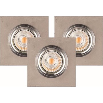 KOMPLEKT 3x LED Süvistatav valgusti VITAR 1xGU10/5W/230V CRI 90 betoon