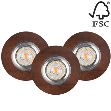 KOMPLEKT 3x LED Süvistatav valgusti VITAR 1xGU10/5W/230V CRI 90 pöök – FSC sertifitseeritud