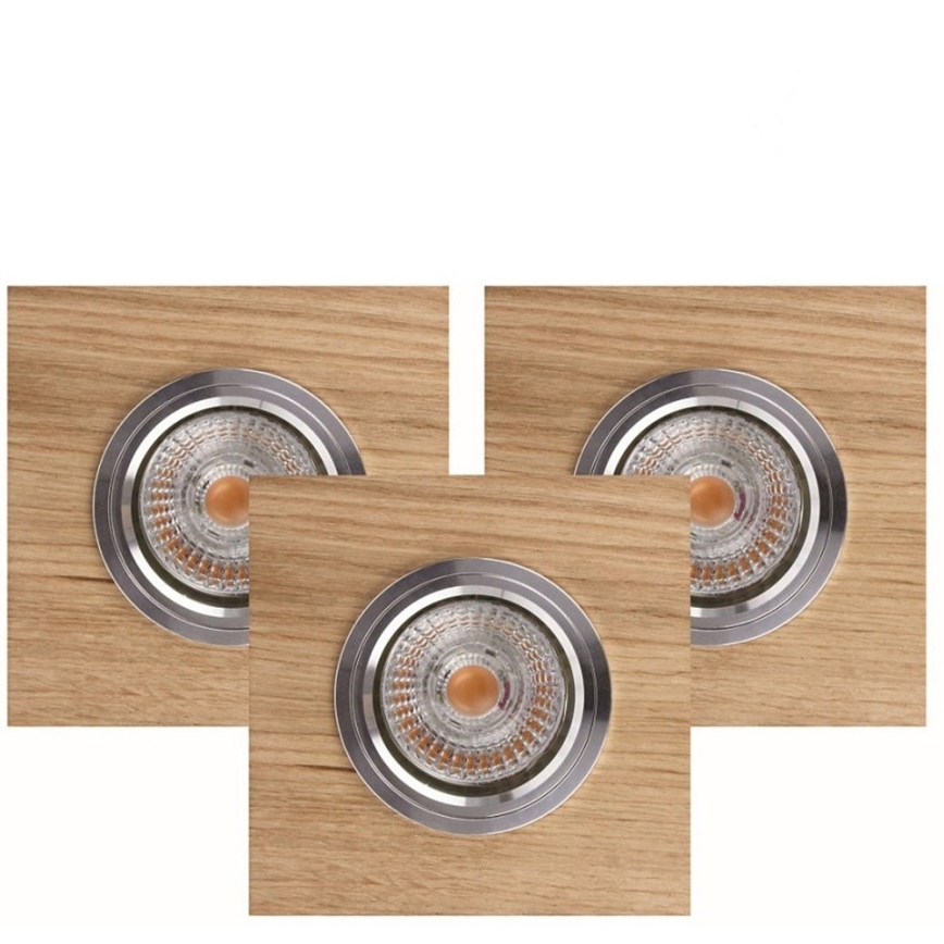 KOMPLEKT 3x LED Süvistatav valgusti VITAR 1xGU10/5W/230V CRI 90 tamm