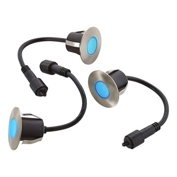 KOMPLEKT 3x LED Süvistatav välivalgusti EASY CONNECT LED/1,2W/230V sinine IP67