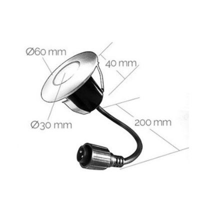 KOMPLEKT 3x LED Süvistatav välivalgusti EASY CONNECT LED/1,2W/230V sinine IP67